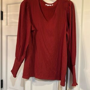 Chicos long sleeve v-neck top size 2 (large)